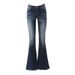 Low-Rise Flared Jeans For Women – Vintage Washed Stretch Denim, Slim Fit & Fleece-Lined Winter Edition (XS-XL)_mkmklike.com