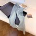 Women's High-Waisted Slim-Fitting Flared Jeans Sparkly Star Rhinestone Detail American Style Petite Spring Horse-Length Pants_mkmklike.com