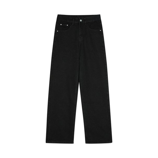 Personalized Embroidered Denim Straight Men's High Street Fashion Design Sense Simple Coconut Tree Casual Loose Washed_mkmklike.com