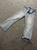Men's Light Blue Washed Straight-Leg Jeans CleanFit Streetwear Relaxed Fit Slight Flare Ice Blue S-3XL_mkmklike.com
