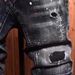 Men's Clothing Fashion Ripped Patch Denim Shorts Men's Paint Graffiti Five Point Trendy Personality Youth Shorts_mkmklike.com