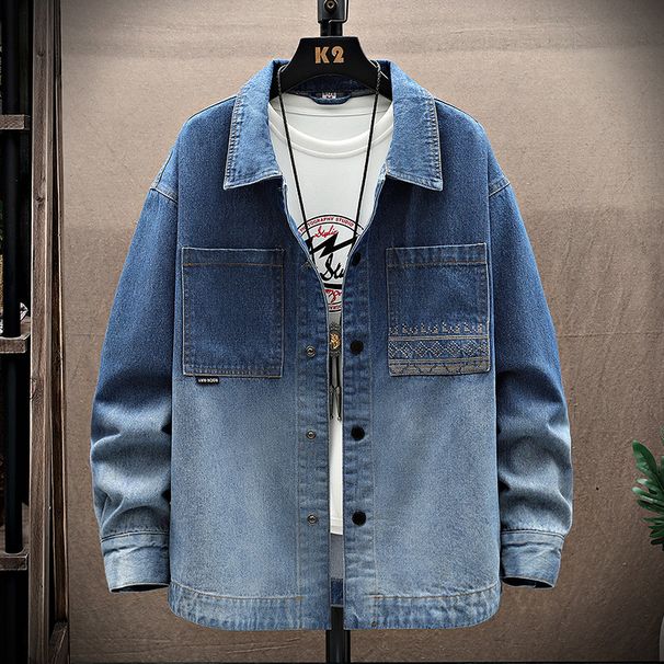 Retro washed spring and autumn new style outerwear, vintage men's denim jacket, loose and trendy versatile shirt top jacket_mkmklike.com
