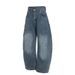Trendy High Street Letter Print Scimitar Jeans Men's Cargo Washed Vintage Loose Wide-Leg Floor-Length Pants_mkmklike.com