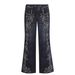 Women's Clothing Bohemian Style Jeans Gemstone Totem Print Fashion Solid Color Denim Subculture Pants_mkmklike.com