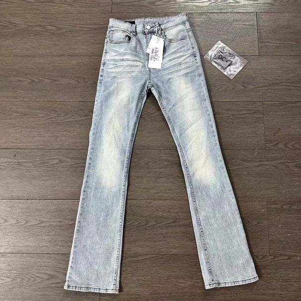 Vintage High Waist Flared Jeans for Women And Men Distressed Denim Light Blue Retro Streetwear Style Trendy S-3XL_mkmklike.com