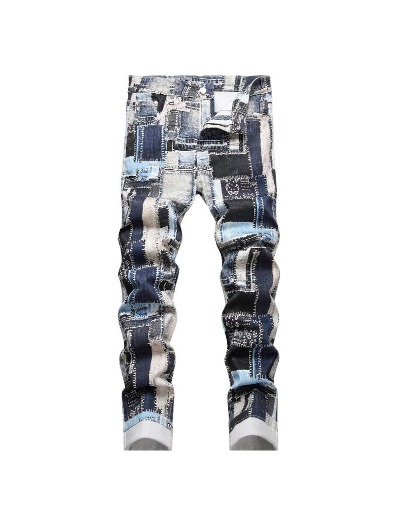Stylish 3D Digital Print Stretch Denim Jeans For Men & Women - Comfortable & Trendy European-American Design_mkmklike.com