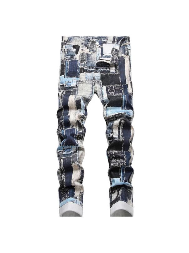 Stylish 3D Digital Print Stretch Denim Jeans For Men & Women - Comfortable & Trendy European-American Design_mkmklike.com