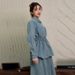 Women's Clothing Single Breasted Long Sleeved Top Loose Large Swing Skirt Suit_mkmklike.com
