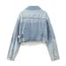 Women’s Cropped Denim Jacket – Stylish Short Blue Coat For Casual & Streetwear (XS/S/M/L)_mkmklike.com