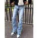 Men's Low-Rise Bootcut Jeans – Slim Fit Denim Pants With Vintage Wash & Streetwear Style Streetwear-Ready Design_mkmklike.com