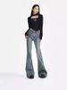 Vintage Washed Micro-flare Jeans, High-waisted, Tight-fitting, Butt-lifting, Height-enhancing, Slimming,_mkmklike.com
