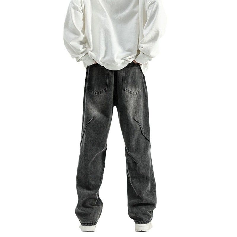 Wide Jeans Loose Straight Leg 2025 New High Street Men's Autumn And Winter Thick Workwear Pants_mkmklike.com
