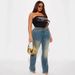 Distressed Jeans For Women – Side Beaded Embellishment & Vintage Wash (Trendy, Comfortable Fit)_mkmklike.com