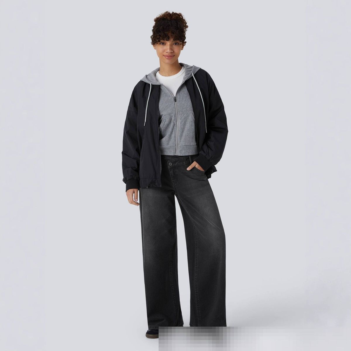 Asymmetric Low-Rise Relaxed Fit Jeans – Washed Cotton Denim Pants In Blue, Black & White (XS-3XL)_mkmklike.com