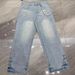 Men's Distressed Denim Jeans – Rhinestone Embellished Washed Blue Jeans | High-Street Fashion Straight-Leg Pants_mkmklike.com