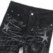 Men's Slim Fit Stretch Black Fashion Straight Denim Jeans With Micro Flare & Patchwork Design Punk_mkmklike.com
