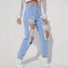Women's Clothing Trendy Distressed Ripped Jeans For Women Washed Straight Leg Ladies Trousers_mkmklike.com