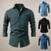 Classic Denim Shirt For Men - 100% Cotton, Wrinkle-Free, Long Sleeve Casual Jacket, Retro Style, Breathable & Comfortable (S-4XL)_mkmklike.com