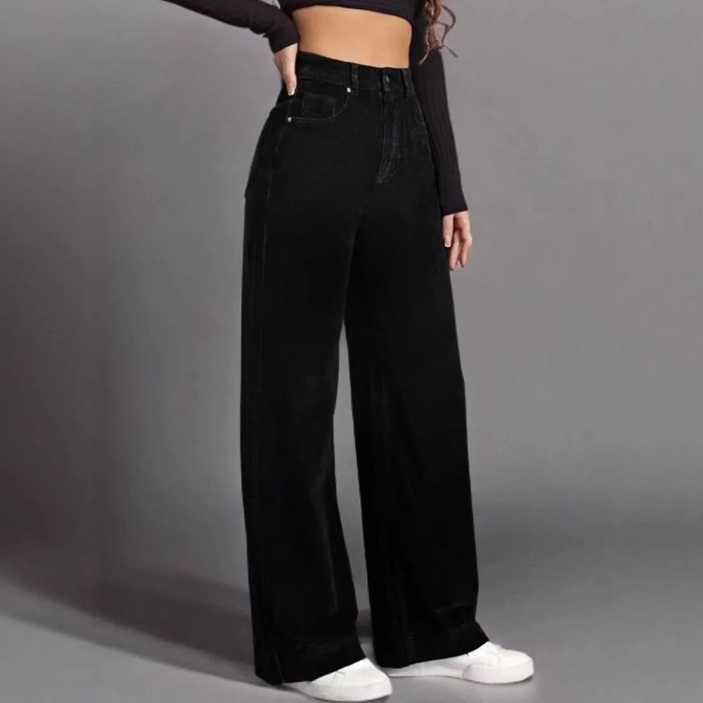 Women's Clothing Women's Stretch Comfort Jeans High Waist Loose Fit Casual Denim Pants For Office & Daily Wear (Black, Size 25-32)_mkmklike.com
