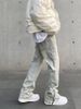 Men's Clothing High Street Style Vibe Retro Washed Distressed Vintage Washed High Street Vibe Men's Straight Leg Jeans With Zip Slit & Mud Dye_mkmklike.com