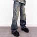 Men's Clothing Men's Casual Loose Fit Cleanfit Pants Retro Chain Pendant Print Splatter Jeans Fashion For Men And Women_mkmklike.com