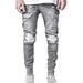 Men's Clothing Men's Jeans Ins Trendy Men's Stretch Slim-fit Pants Motorcycle Holes Black Jeans Men_mkmklike.com