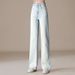 Women's Tencel Wide-Leg Jeans 2026 Spring/Summer New High-Waisted Slimming Stretch Loose Narrow Straight-Leg Long Pants_mkmklike.com