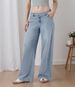 Women's Casual Trendy Straight Leg Jeans Button Detail Loose Fit Solid Color Commuter Versatile Pants Fashion_mkmklike.com
