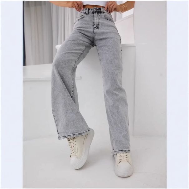 Women's Clothing Spring And Autumn Style Women's Casual Stretch Denim Jeans - High Waist Relaxed Fit Light Grey Cotton Pants For Everyday Wear_mkmklike.com