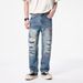 Men's Clothing Fashion Brand Jeans Men's Loose Straight Slightly Tapered High Street Hole Patch High End Autumn Spring And Autumn Style *** Pants Men_mkmklike.com