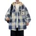 2025 Spring And Autumn New Plaid For Men Loose Hooded Casual Jacket Youth Student Trendy Top_mkmklike.com