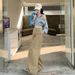 Wholesale American Retro Women's Jeans With A Unique Design, Patchwork Khaki Loose Wide-leg Straight Pants_mkmklike.com