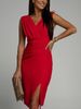 Women's Clothing long skirts new V neck sleeveless slit high waist dinner dress _mkmklike.com