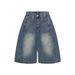 Men's Punk Distressed Denim Shorts – Oversized Washed Cotton Cut-Out Patchwork Cargo Shorts (XS-XL, Vintage Blue)_mkmklike.com