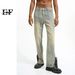 EF JEANS | 2023 New Product, American Yellow Mud Side Zipper Split Design Straight Jeans For Men And Women_mkmklike.com