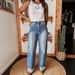 Women's Clothing Stretch Washed Straight Leg Jeans - High Waist Distressed Denim Pants For Streetwear Fashion_mkmklike.com