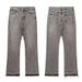 Vintage Cleanfit Distressed Jeans Retro Washed Denim Pants Fringe Hem Relaxed Straight Leg Black Grey Blue S-XL Men Women_mkmklike.com