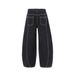 Original Color Denim Scimitar Loose Wide-Leg Men's Trendy Brand Deconstructed Patchwork Design Sense Topstitch_mkmklike.com