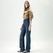 Orange Silk Women's Clothing#Retro Blue Narrow Wide-Leg Jeans For Women 2024 New High-Waisted Loose Straight Pants_mkmklike.com