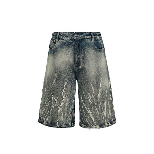 Men's Loose Fit Denim Casual Cropped Pants Summer Style Thin Design Trendy Brand Plus Size Unique Style_mkmklike.com