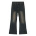 American Washed Denim Jeans Street Vibe Vintage Straight Leg Loose Casual Versatile Micro Flared Pants Trendy_mkmklike.com