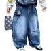 Men's Clothing Men's High Street Style Distressed Jeans Wide Leg Pants Loose Fit High End Floor Length Trousers Trendy Spring_mkmklike.com