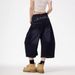 American Street Style Embroidered High-Waisted Slimming Loose Wide-Leg Jeans Unisex Scimitar Cropped Pants_mkmklike.com