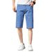 Summer Lyocell Tencel Thin Jeans Men's 5-point Straight Slim-fit Elastic Middle Pants Men's Fattened Plus Size Shorts_mkmklike.com