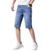 Summer Thin Simple Jeans Men's 5-point Elastic Korean Version Slim-fitting Denim Five-point Pants Men's Large-size Business Shorts_mkmklike.com