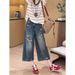 Retro Ripped Cropped Jeans for Women High Waist Slimming Straight Leg Wide Leg Pants Loose Fit Petite plus Size Summer New_mkmklike.com