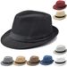 Unisex Fashion top hat cotton linen solid color jazz hat men's gentleman's hat women women all casual shade_mkmklike.com