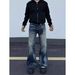 Men's Clean Fit Relaxed Straight-Leg Bootcut Jeans – Vintage Washed Distressed Denim With Cat Whiskers (Blue, S-3xl)_mkmklike.com