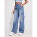Women's Oversized Cargo Jeans – High Waist Relaxed Straight Leg Pants With Flap Pockets ( Spring Collection)_mkmklike.com