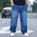 Men's Plus Size Relaxed Fit Straight Leg Jeans - Stretch Comfort Denim Pants For Big & Tall (XL-9XL)_mkmklike.com